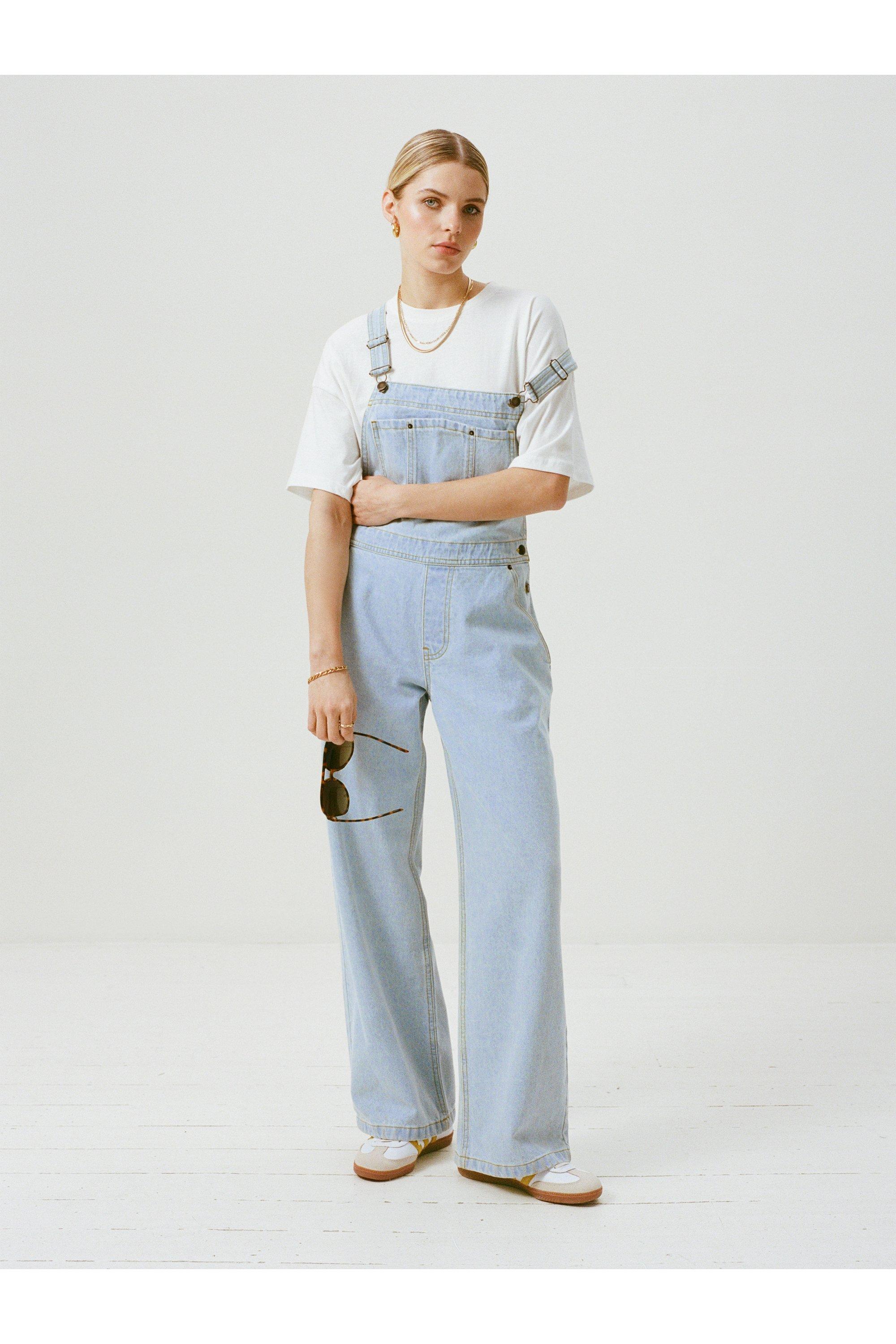 Pink denim hot sale dungarees